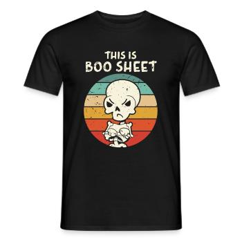This Is Boo Sheet Skelett Halloween Kostüm - Männer T-Shirt - Schwarz - Vorne - AI Model Male 178 light (178cm)