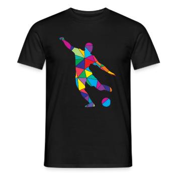 Low Poly Torwart Polygon Fußball - Männer T-Shirt - Schwarz - Vorne - AI Model Male 178 light (178cm)