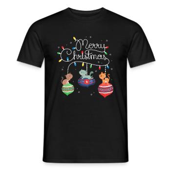 Joyeux chat de Noël - T-shirt homme - noir - Devant - AI Model Male 178 light (178cm)