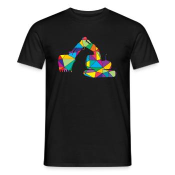 Low Poly Construction Poly Excavator - Men's T-Shirt - black - Front - AI Model Male 178 light (178cm)