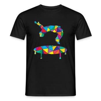 Low Poly Freerun Polygon Trampoline Reverse Somersault - Men's T-Shirt - black - Front - AI Model Male 178 light (178cm)