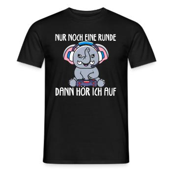 Nur Noch Eine Runde Zocken Gamer Elefant - Männer T-Shirt - Schwarz - Vorne - AI Model Male 178 light (178cm)