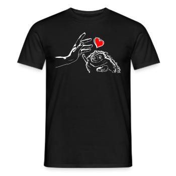 Cœur de hérisson tenant la main du hérisson - T-shirt homme - noir - Devant - AI Model Male 178 light (178cm)