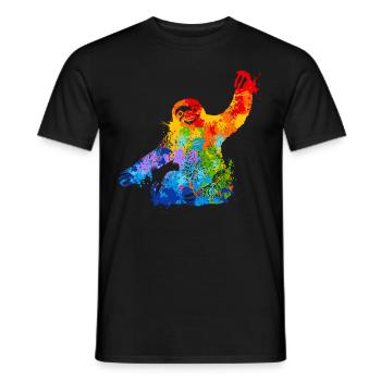 Farbspritzer Faultier Buntes Faultier - Männer T-Shirt - Schwarz - Vorne - AI Model Male 178 light (178cm)