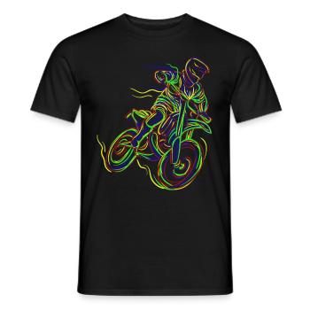 Motocross Enduro Supermoto Bike Dirt Bike Art - T-shirt homme - noir - Devant - AI Model Male 178 light (178cm)