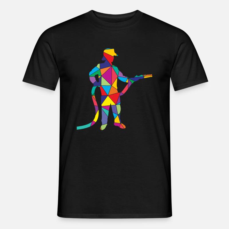 Fire Brigade Polygon Firefighter - Men’s T-shirt - black