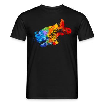 Turtle Splash Art Animal Lover - T-shirt homme - noir - Devant - AI Model Male 178 light (178cm)