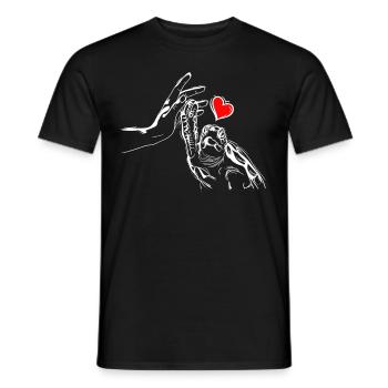 Turtle heart holding hands with turtle - Men's T-Shirt - black - Front - AI Model Male 178 light (178cm)