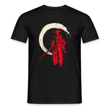 Retro Samurai Krieger - Männer T-Shirt - Schwarz - Vorne - AI Model Male 178 light (178cm)