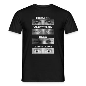 Eyes on climate change - Men's T-Shirt - black - Front - AI Model Male 178 light (178cm)