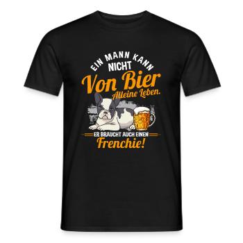 Ein Mann Kann Nicht Von Bier Alleine Leben Hund - Männer T-Shirt - Schwarz - Vorne - AI Model Male 178 light (178cm)