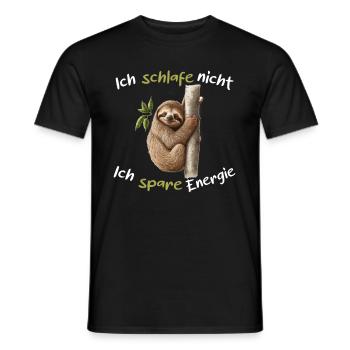 Ich Schlafe Nicht Ich Spare Energie Faultier - Männer T-Shirt - Schwarz - Vorne - AI Model Male 178 light (178cm)