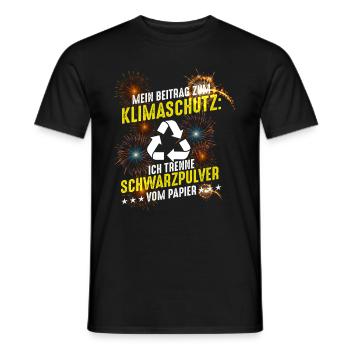 Ma contribution à la protection du climat Pyrotechniciens - T-shirt homme - noir - Devant - AI Model Male 178 light (178cm)