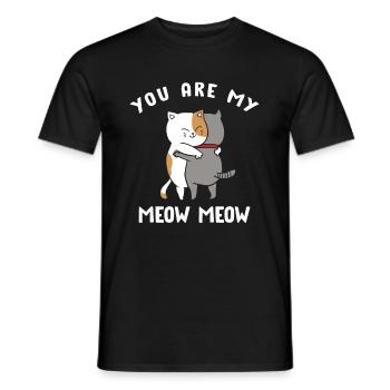 Tu es mon Miaou Miaou Chat - T-shirt homme - noir - Devant - AI Model Male 178 light (178cm)