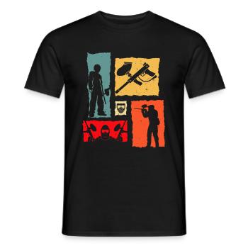 Paintball Rétro - T-shirt homme - noir - Devant - AI Model Male 178 light (178cm)