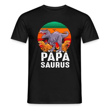 Papasaurus Dinosaur Dad - Männer T-Shirt - Schwarz - Vorne - AI Model Male 178 light (178cm)