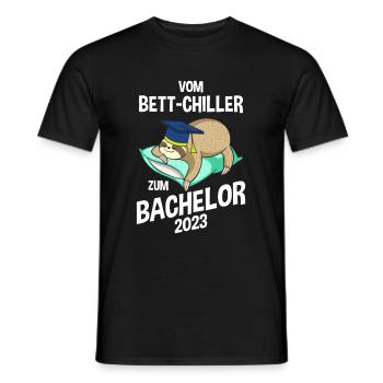 Vom Bettchiller zum Bachelor Faultier 2023 - Männer T-Shirt - Schwarz - Vorne - AI Model Male 178 light (178cm)