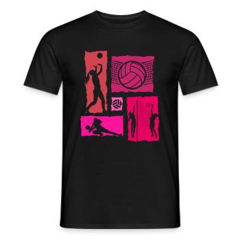 Volleyball Retro - Men's T-Shirt - black - Front - AI Model Male 178 light (178cm)
