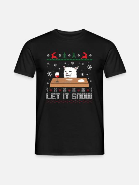 Let It Snow Cat Meme - Männer T-Shirt - Schwarz