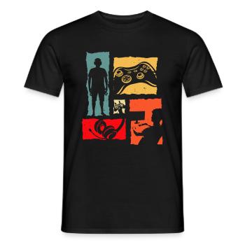 Dart Retro - Men's T-Shirt - black - Front - AI Model Male 178 light (178cm)