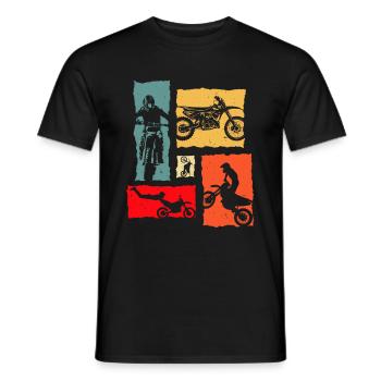 Motocross Retro - Men's T-Shirt - black - Front - AI Model Male 178 light (178cm)