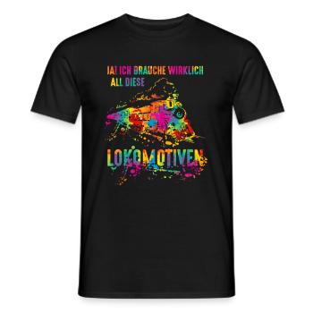 Ich Brauche Wirklich All Diese Lokomotiven - Männer T-Shirt - Schwarz - Vorne - AI Model Male 178 light (178cm)