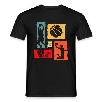 Basketball Retro Basketballer - Männer T-Shirt - Schwarz - Vorne - AI Model Male 178 light (178cm)