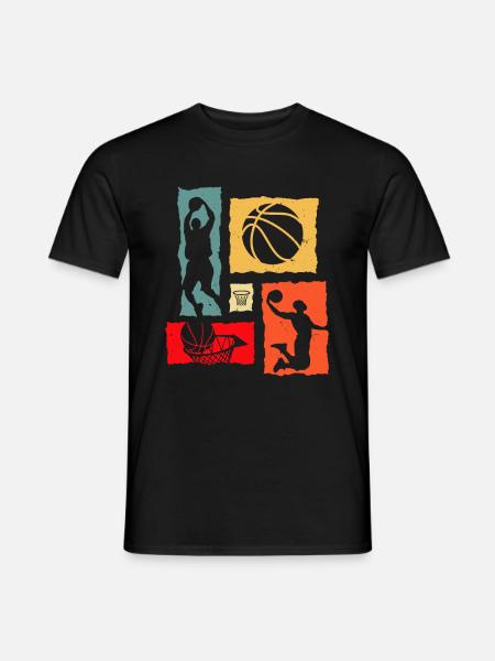 Basketball Retro Basketball Player - Men's T-Shirt - black