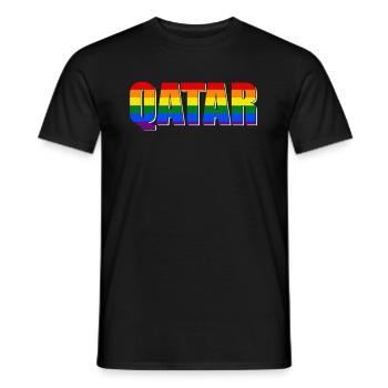 QATAR LGBTQIA - Männer T-Shirt - Schwarz - Vorne - AI Model Male 178 light (178cm)