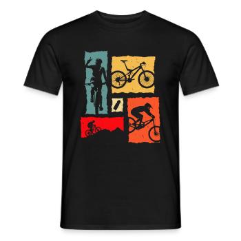 Mountainbike Retro - Männer T-Shirt - Schwarz - Vorne - AI Model Male 178 light (178cm)