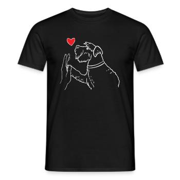 Miniature Schnauzer Heart Hand High Five - Männer T-Shirt - Schwarz - Vorne - AI Model Male 178 light (178cm)