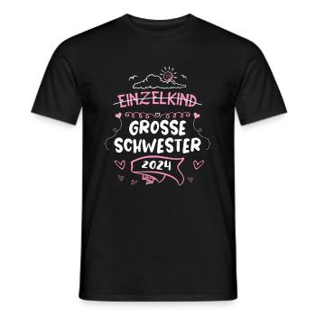 Große Schwester 2024 Einzelkind - Männer T-Shirt - Schwarz - Vorne - AI Model Male 178 light (178cm)