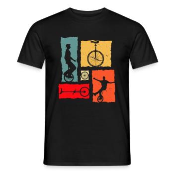 Unicycle Retro - Men's T-Shirt - black - Front - AI Model Male 178 light (178cm)