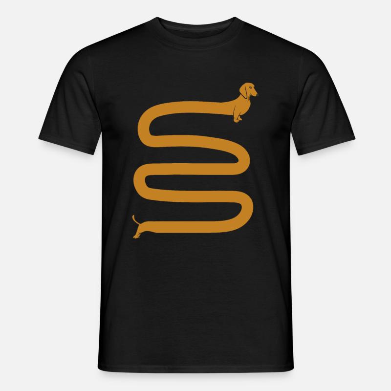 Langer Dackel - Männer T-Shirt - Schwarz