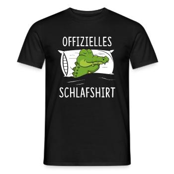 Offizielles Schlafshirt Krokodil Aligator - Männer T-Shirt - Schwarz - Vorne - AI Model Male 178 light (178cm)