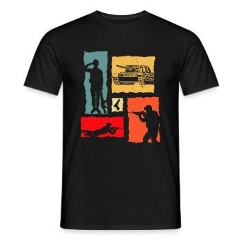 Soldat de char rétro - T-shirt homme - noir - Devant - AI Model Male 178 light (178cm)