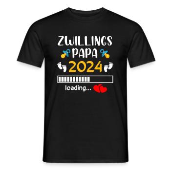 Zwillingspapa 2024 - Männer T-Shirt - Schwarz - Vorne - AI Model Male 178 light (178cm)