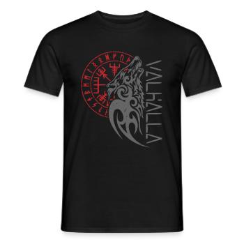 Valhalla Wolf Odin Compass - Männer T-Shirt - Schwarz - Vorne - AI Model Male 178 light (178cm)