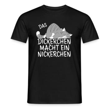 Das Dickerchen macht Nickerchen Katze - Männer T-Shirt - Schwarz - Vorne - AI Model Male 178 light (178cm)