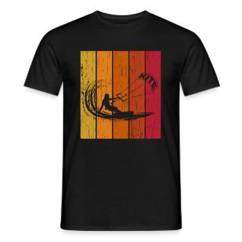 Retro Kite Kitesurfer - Men's T-Shirt - black - Front - AI Model Male 178 light (178cm)