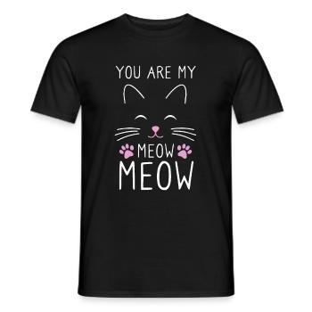 Tu es mon Meow Meow Cat - T-shirt homme - noir - Devant - AI Model Male 178 light (178cm)