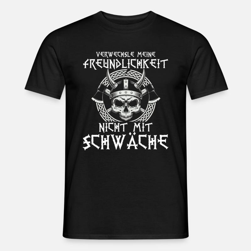 Walhalla Freundlichkeit Schwäche - Männer T-Shirt - Schwarz