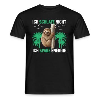 Ich Schlafe Nicht Ich Spare Energie Faultier - Männer T-Shirt - Schwarz - Vorne - AI Model Male 178 light (178cm)