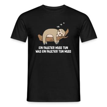 A sloth has to do what a sloth has to do - Men's T-Shirt - black - Front - AI Model Male 178 light (178cm)