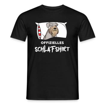 Official sleep shirt Miniature Schnauzer in bed - Men's T-Shirt - black - Front - AI Model Male 178 light (178cm)