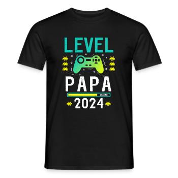 Papa Level Loading 2024 - Men's T-Shirt - black - Front - AI Model Male 178 light (178cm)