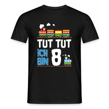 8. Geburtstag Tut Tut Eisenbahn - Männer T-Shirt - Schwarz - Vorne - AI Model Male 178 light (178cm)