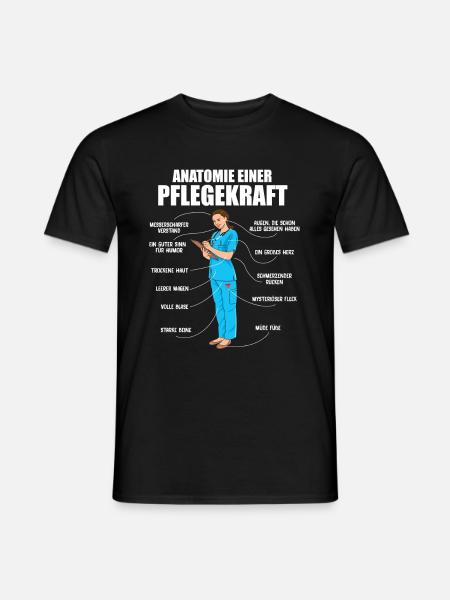 Anatomie einer Pflegekraft Altenpflegerin Pflege - Männer T-Shirt - Schwarz