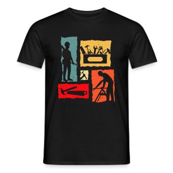 Tischler Retro - Männer T-Shirt - Schwarz - Vorne - AI Model Male 178 light (178cm)