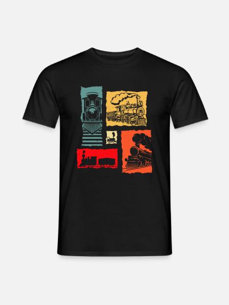 Retro Train - Men's T-Shirt - black